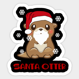 Merry Ottermas Santa Christmas Gift For Otter Lover Sticker